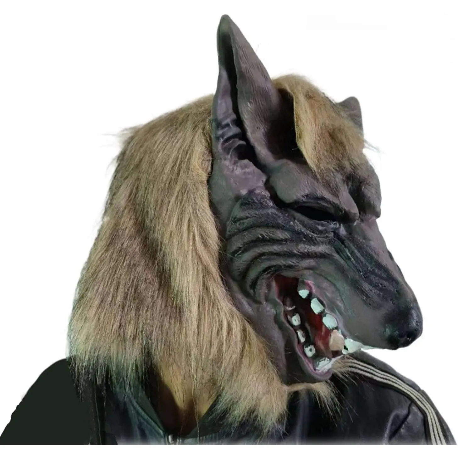 Werewolf Mask Halloween Wolf Mask Scary Latex Wolf Head Mask for Masquerade Cosplay Party Horror Costume