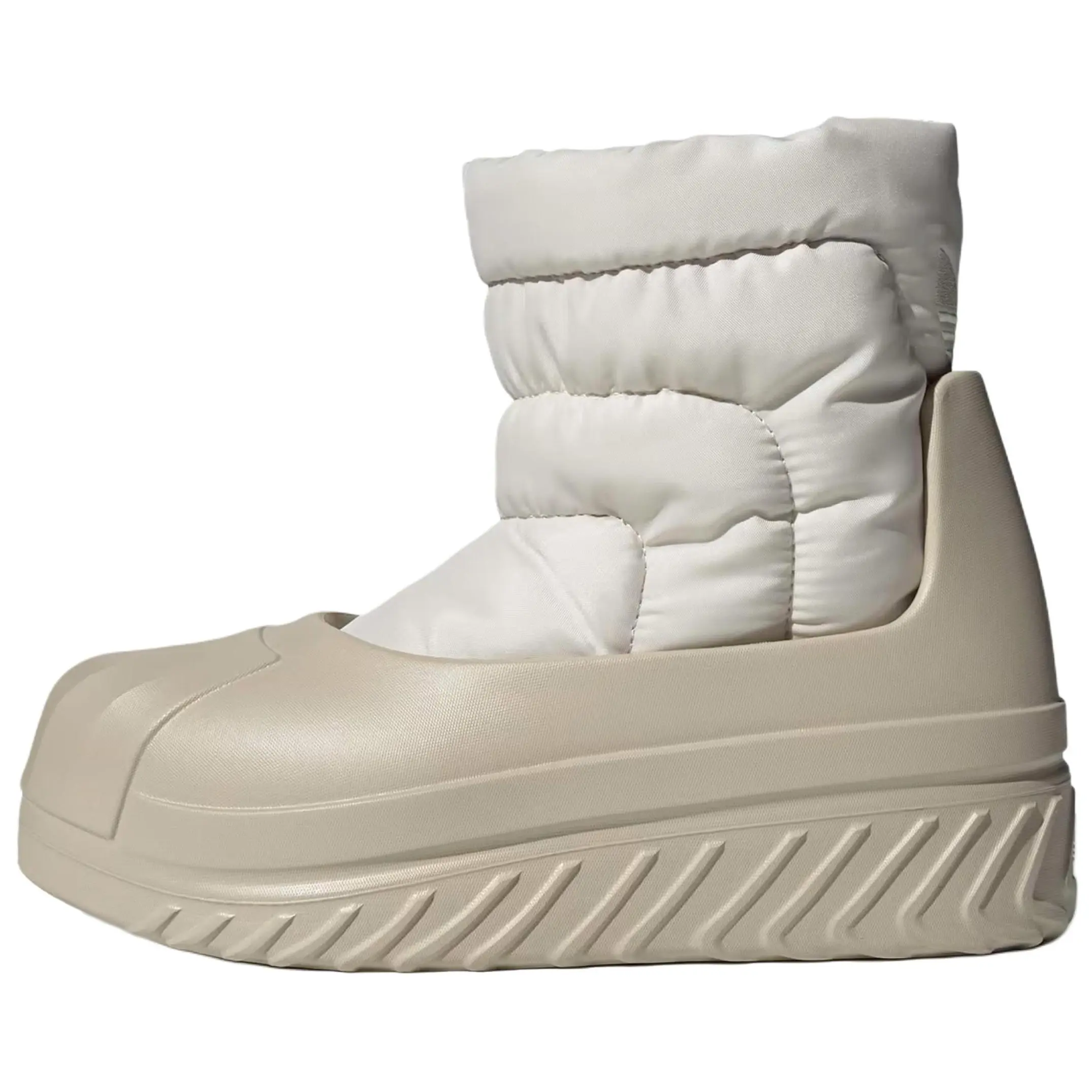 Women's Adidas Originals AdiFOM Superstar Beige Rubber Footwear - Soft Comfort Ankle Boots, House White Official Maison Mihara Verifiable Pair with Global Authentication Credentials