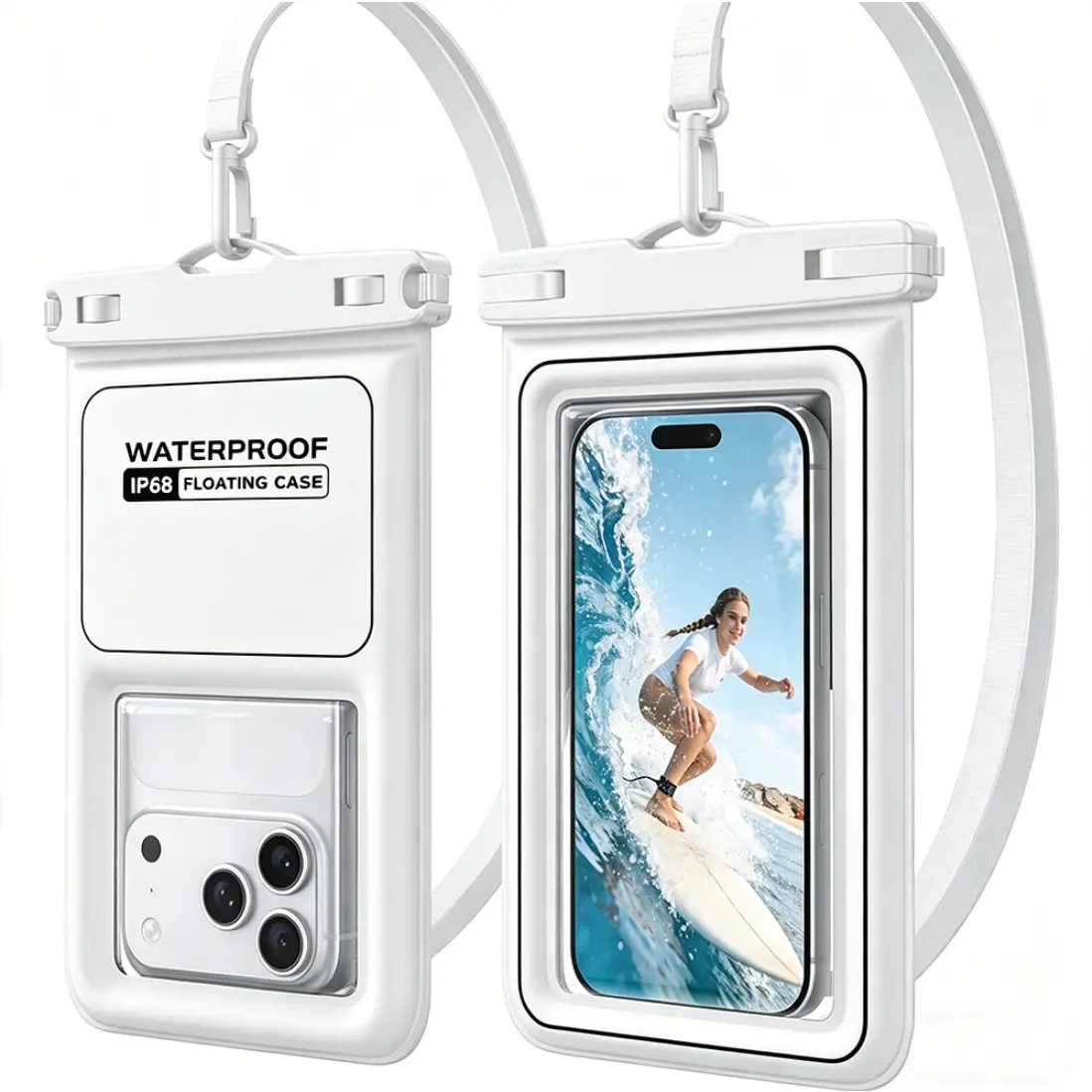 Floating Waterproof Phone Pouch, Never Lose Your Phone in Water, IP68 Waterproof Case for Beach, Pool, Cruise ship , Boating, Kayaking, Summer Vacation Essentials dry bag