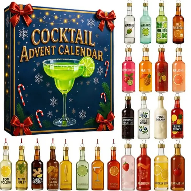 Cocktail Festival Advent Calendar Blind Box, 24-Day Countdown, Daily Global Tasting Tour, Whisky Gifts, Perfect for Whisky Lovers
