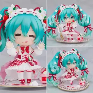 Anime Hatsune Miku Strawberry Cake Nendoroid # 1939 Action Figure Model Toy 15th Anniversary Edition Collectible Ornament Gifts