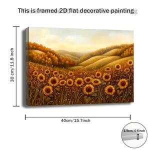2D flat painting, single framed piece, 2D flat framed oil painting, printed oil painting of a field of oilseed rape flowers, farmhouse decoration, autumn wall art, autumn decoration, wildflower wall painting, autumn decor digital download version, holiday