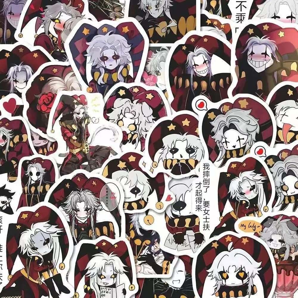 60Pcs Game The Freak Circus Pierrot Figure Waterproof Stickers Water Cup Computer Skateboard and Mobile Phone Ipad DIY Decals