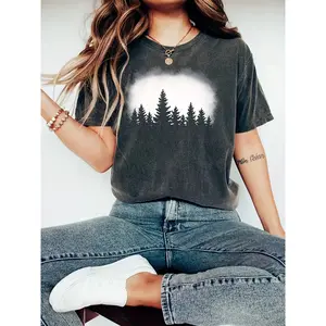 Procurement Product Pine Tree Sweatshirt, Mountain Silhouette Shirt, Pine Tree Shirt, Camping Outdoor Nature Camper T-Shirt, Tent Forest Camper Nature Lover T-Shirt