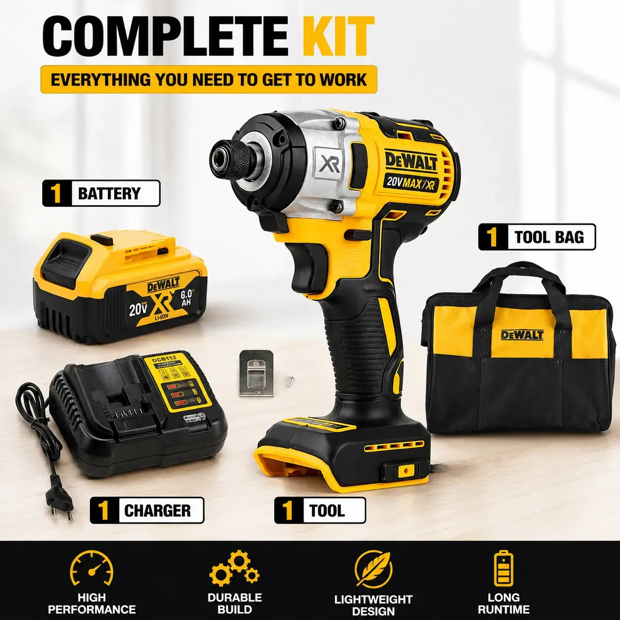 Dewalt DCF887 20V Max Lithium-Ion Brushless Cordless Impact Drill & Rechargeable Cordless Screwdriver, Battery-Powered Multi-Function DIY Hand Tool with Battery