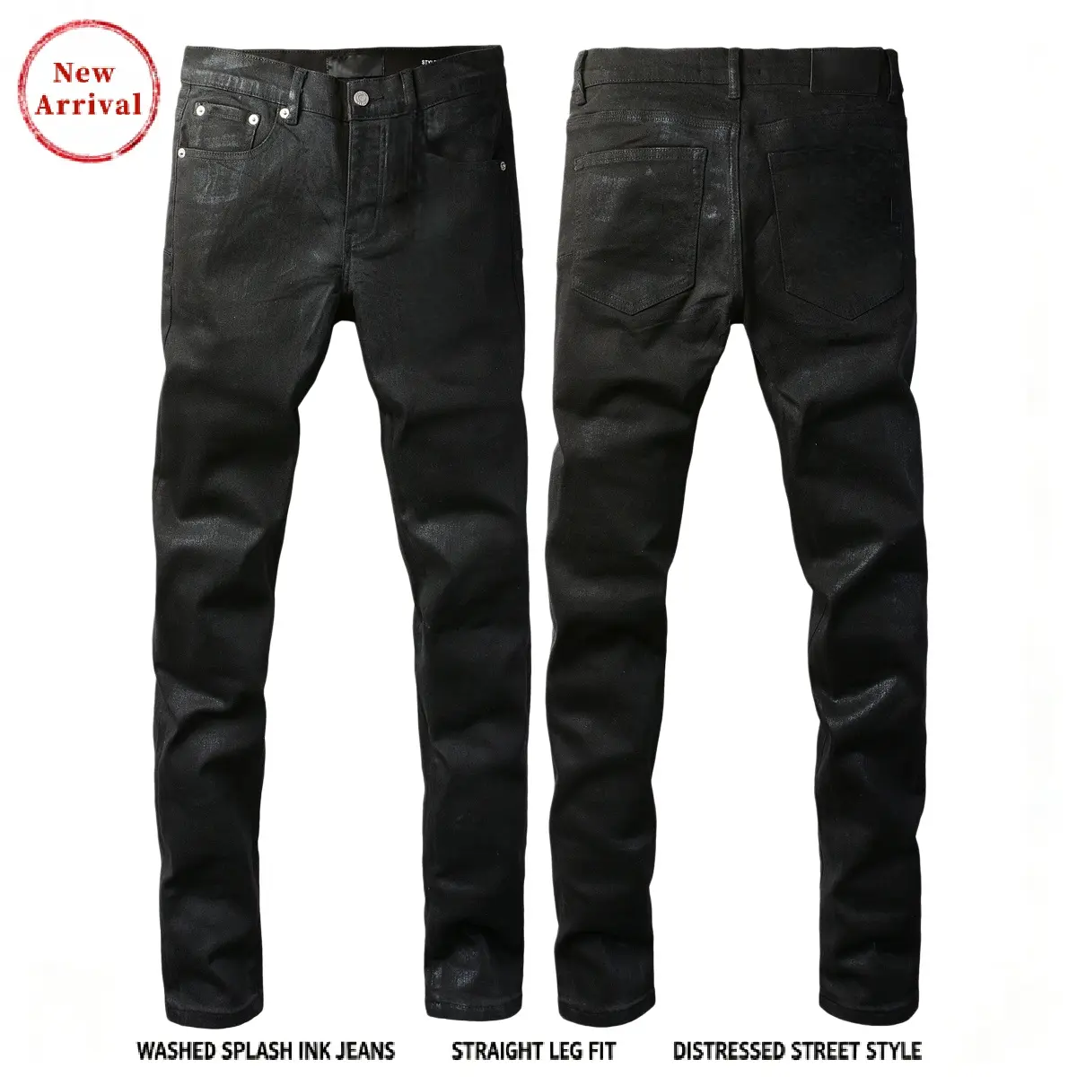 Vintage, school-style jeans, men's street jeans, men's jeans, washed ripped stylish straight-fit slim jeans, casual comfortable stretch jeans, high-quality jeans