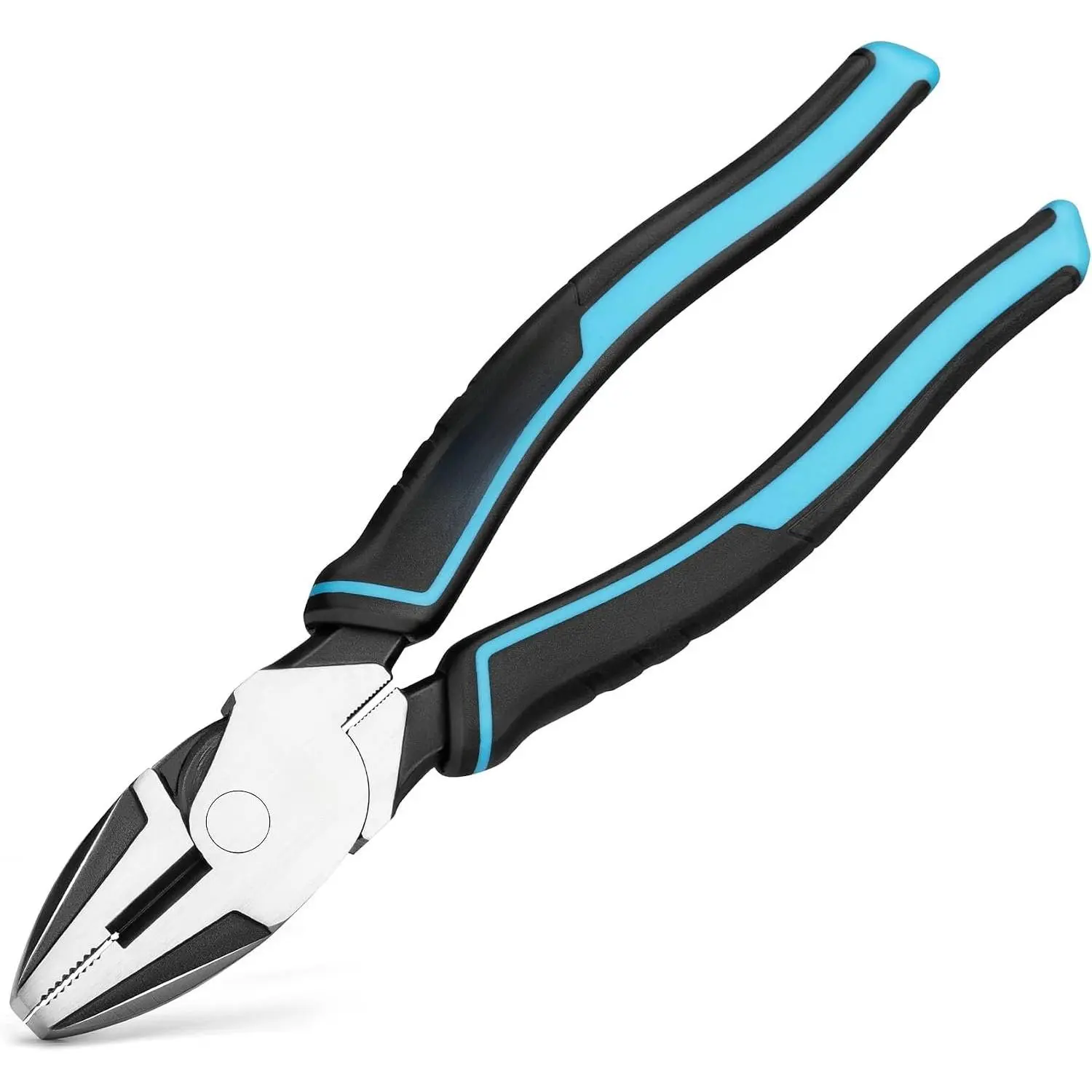 8" High Leverage Linemans Pliers, Side Cutters, Linesman Pliers |  Cr-Ni Alloy Steel, Non-Slip TPR Handles, Wire , Crimping