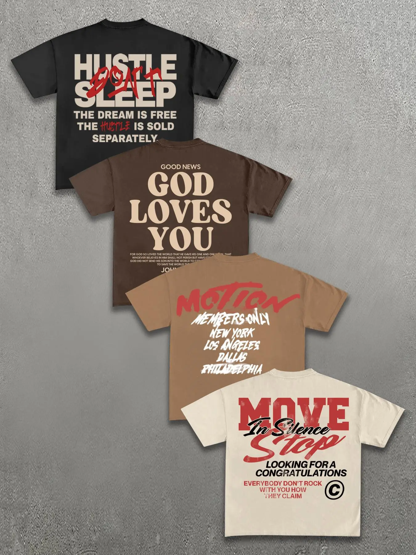 Men’s 4-Pack Graphic T-Shirts | Streetwear Statement Print Oversized Casual Tees Set Men’s 4-Pack Graphic T-Shirts | Streetwear Statement Print Oversized Casual Tees Set