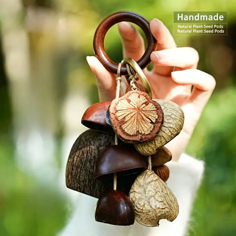 DIY Wind Chime Kit, Natural Plant Shell Bell Sound Therapy Pendant, Bohemian Style Bag Charm, Ideal for Meditation Yoga, Relaxing Noise Gift