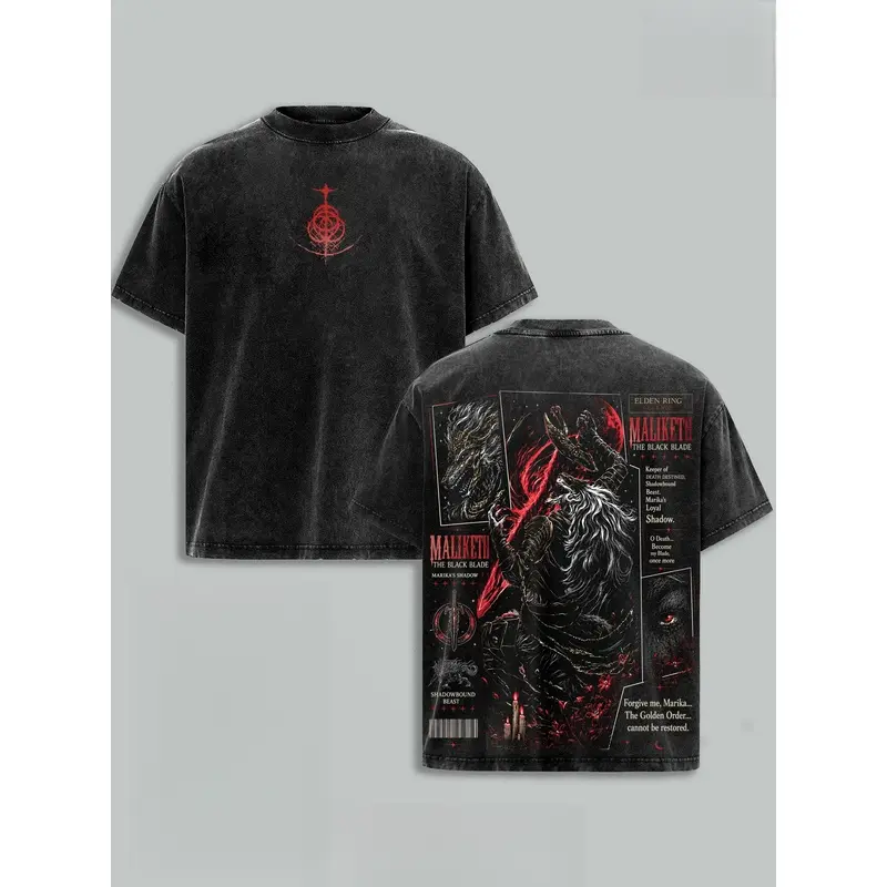 5 Design Elden Ring  Washed Oversized,Ranni,Malenia,Radahn,Maliketh Dark Fantasy,Tarnished Soulslike RPG Streetwear, Heavyweight Cotton  Gamer Merch, Gift for Elden Ring Fans  unisex vintage graphic tee ocean shirt funny art print breathable casual top