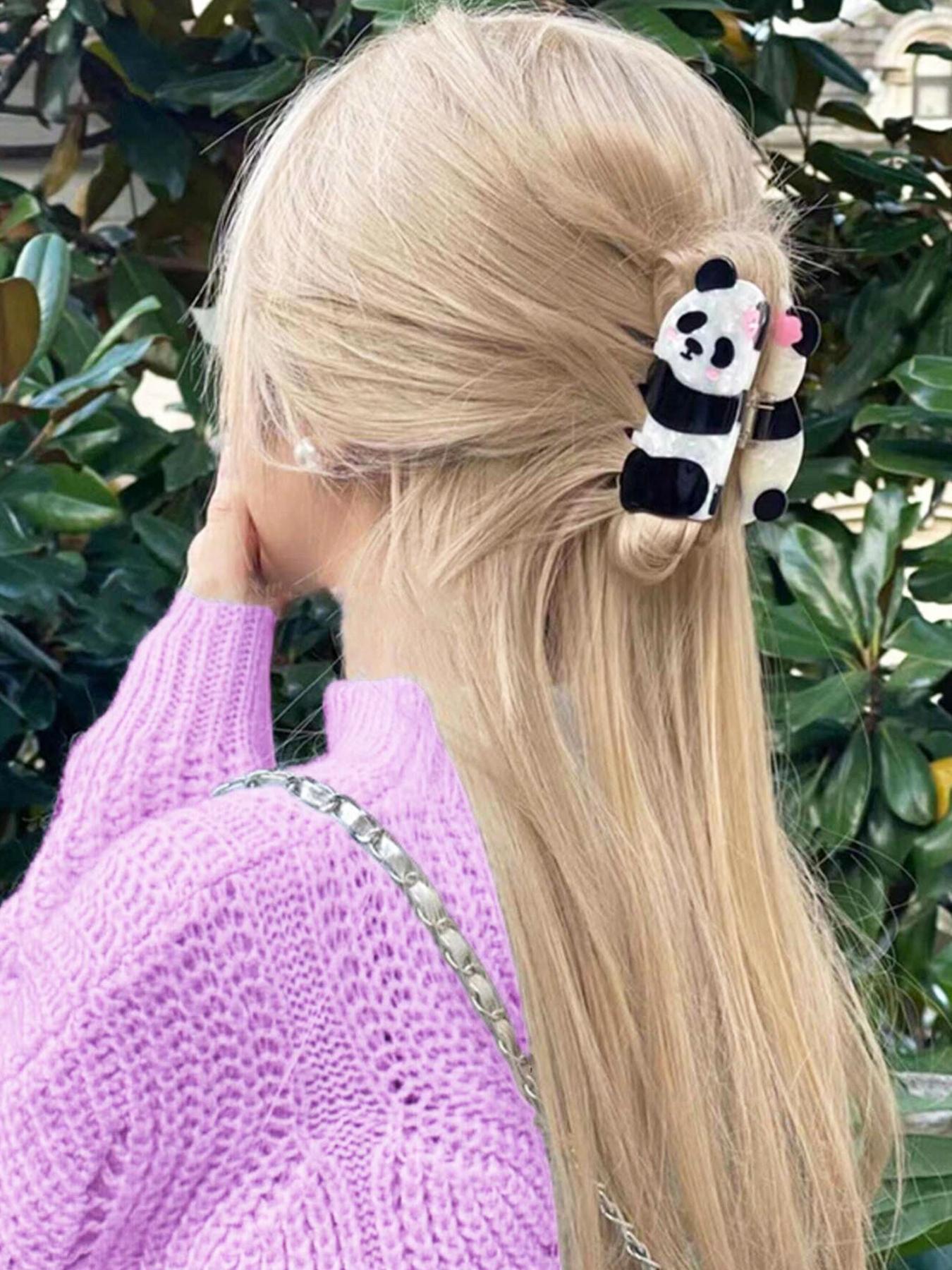 Cute Panda Design Hair Claw, Fashionable Hair Accessories for Women & Girls, Casual Versatile Hair Accessories for Daily Wear, Clip In Claw