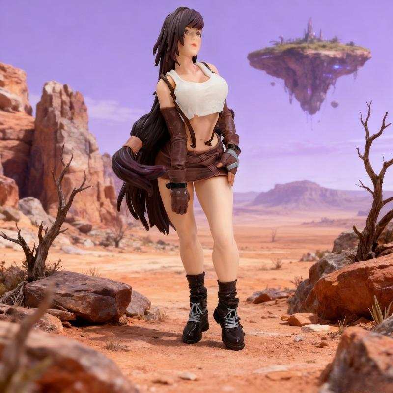 Anime-Style Dark Brown-Haired Male/Female Figure Collectible- White-Brown Battle Outfit Standing Pose Figure for Display, Tabletop RPGs/Dioramas- Detailed Craftsmanship Anime Combat Statue for Gamers& Collectors(Compatible with