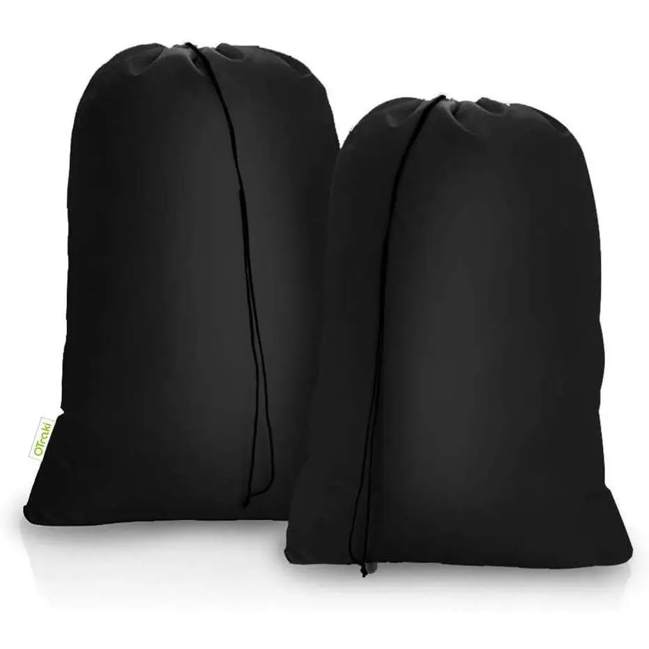 2 Pack Heavy Duty Large Laundry Bag 28x45 inch Extra Hamper Bag Dirty Clothes Organizer Drawstring Cloth Laundry Bag for Travel Camp  College Dorm Drying Do Not  176℉ Black
