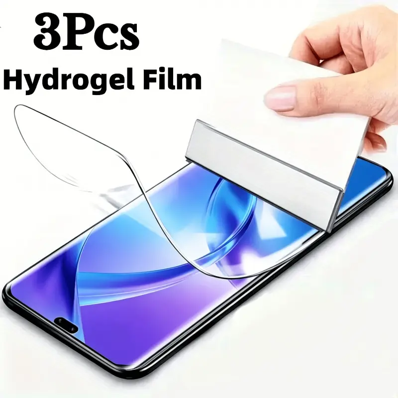 3PCS hydrogel film is suitable for Honor 90/90 Lite, offering full-screen coverage, anti-fingerprint and anti-scratch protection. It is a high-definition hydrogel screen protector made of hydrogel material, providing smooth hydrogel film for full-screen p