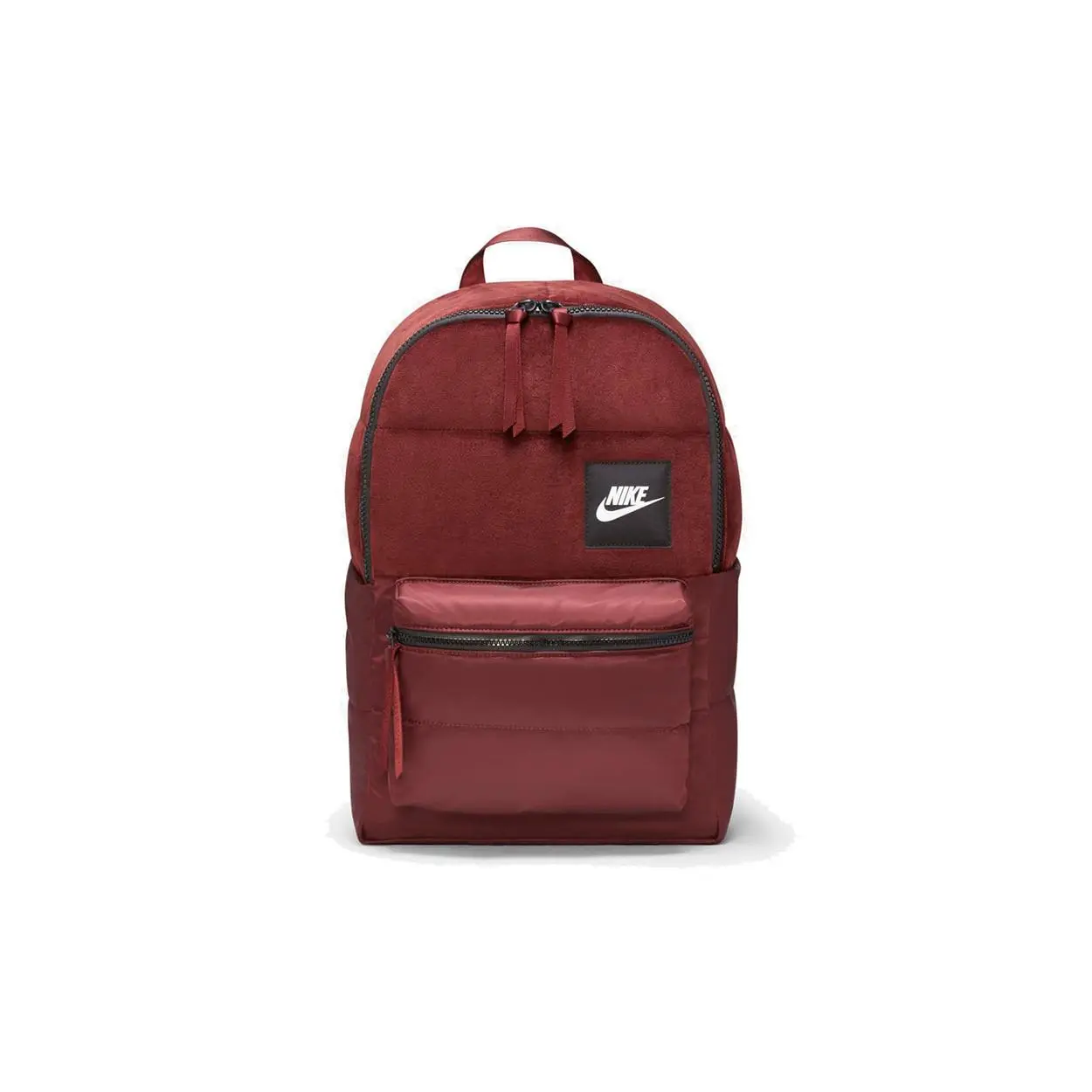 Nike Sportswear Heritage Polyester Backpack for Men and Women, Zip Closure, Classic Style, Burgundy