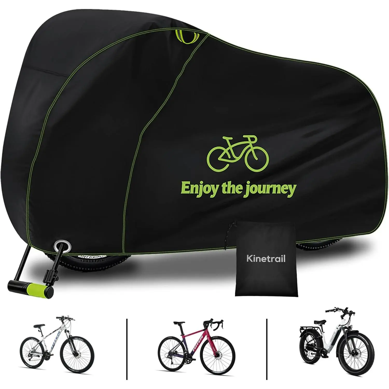 Bike Cover for 1 Bike Waterproof Outdoor, Ebike Cover Rain Sun UV Dust Wind Proof, Bicycle Covers with Lock Hole for Electric Bike Mountain Road Bikes Outdoor Storage