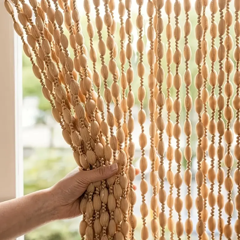 1pc Vintage Luxury Beaded Curtain, Modern Drapes for Entryway and Living Room Decor, Home Decoration Curtain, Enhances Retro Home Aesthetic, Softens Space Boundaries
