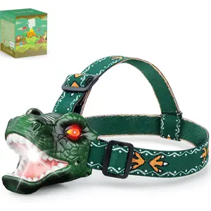 LED Dinosaur Headlamp for Kids, Children's Toy Flashlight T-Rex Dinosaur Toys for Age 3 4 5 6 7 8 9 Years Old Kids, Camping Hiking Gear for Boys GirlsGift.