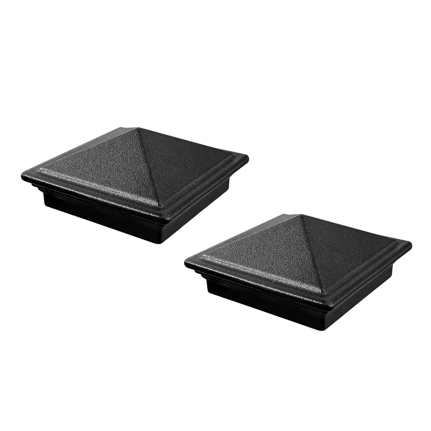 2"x2"  Pyramid Fence  Caps - Black  Deck Covers with Matte  Coating -  Column Protectors for Outdoor  Deck & Fence Posts,or Corridors (2Pack)