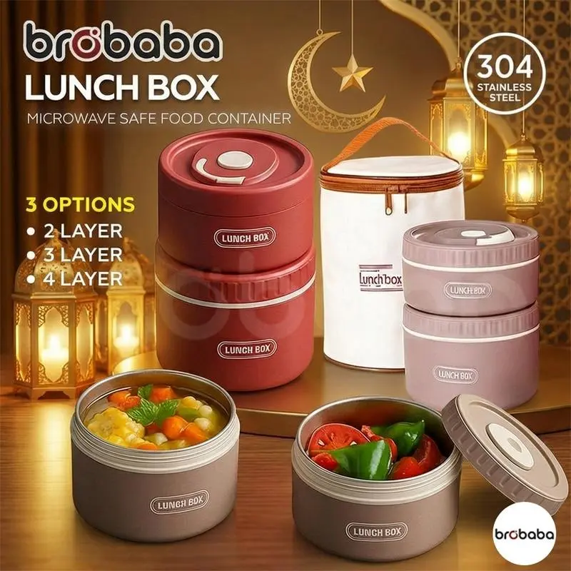 Stainless Steel Insulated Lunch Box, Microwave-Safe Daily Food Storage Container for Office Workers and Students, Thermal Lunch Box
