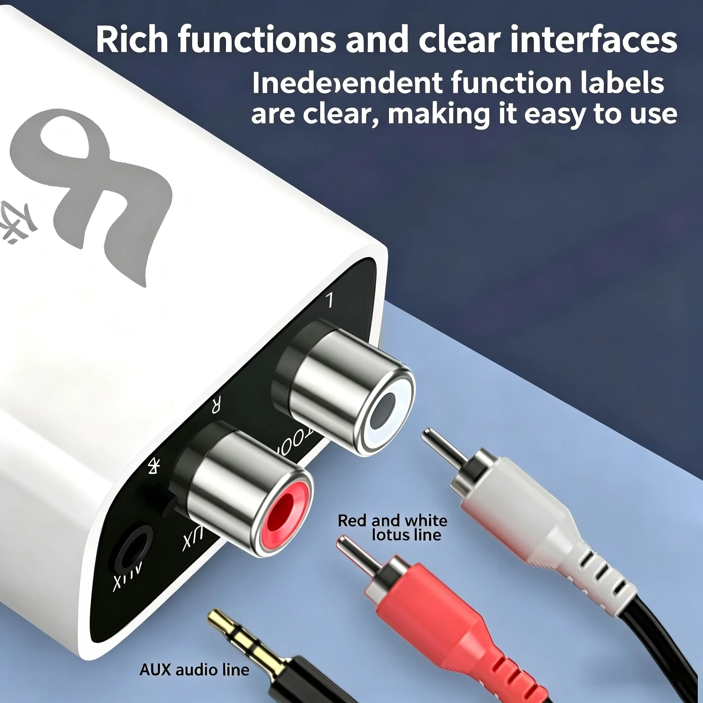Bluetooth-compatible Audio Receiver 5.0 for Old Speakers, Wireless Lossless Stereo, Auto Reconnect, Dual Output, Plug-And-Play, Us Plug, Connection