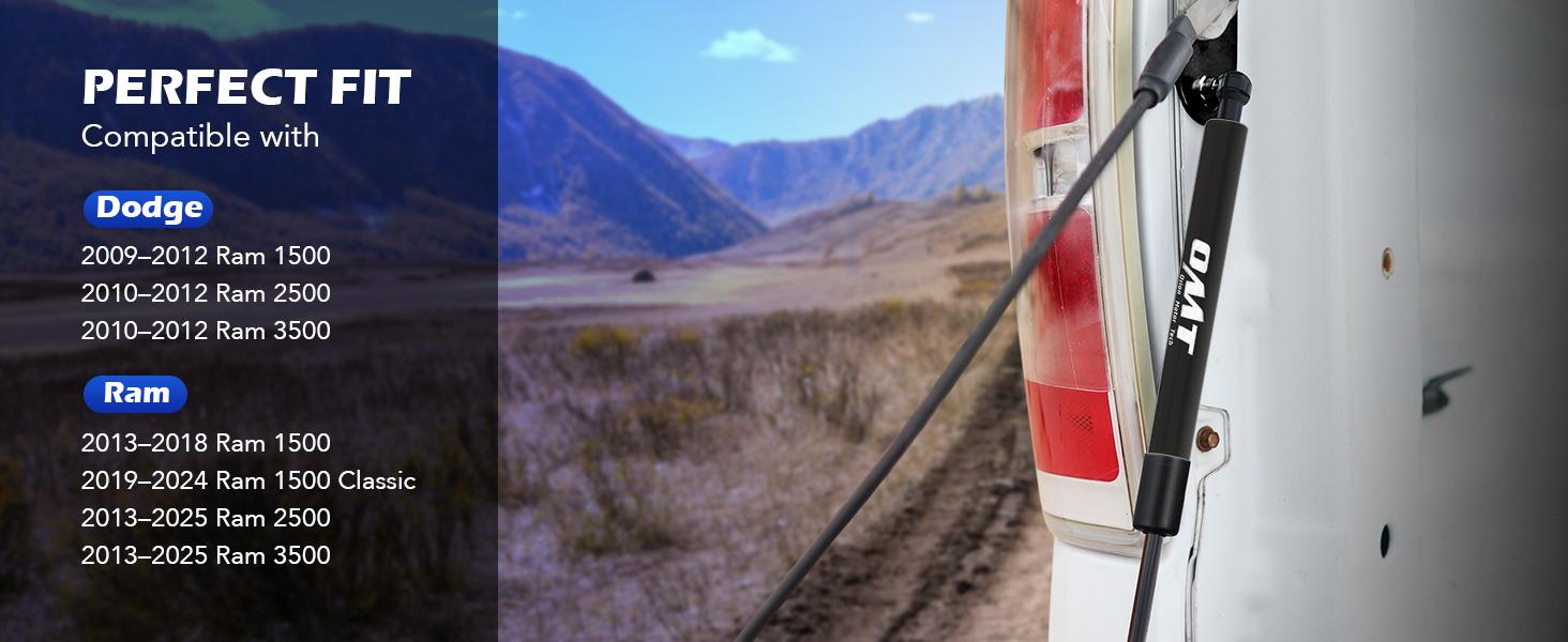 THE WELL KEPT Truck Tailgate Assist Compatible with 2009-2025 Dodge Ram 1500 2500 3500, Pickup Tailgate Lift Assist Kit 2009 2010 2011 2012 2013 2014 2015 2016 2017 2018 2019 2020-2025 Dodge Ram