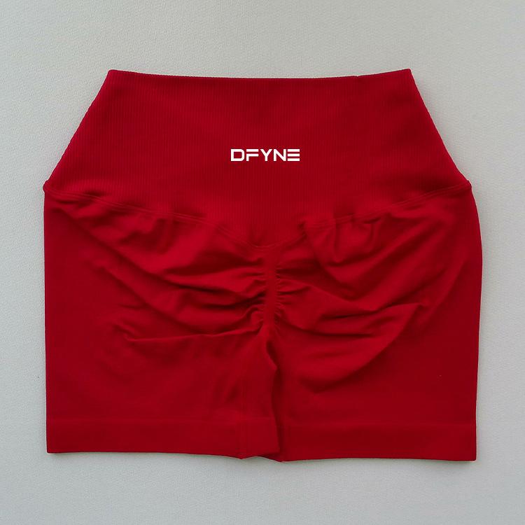 DFYNE Women's Three-Point Fitness Shorts, Peach-Shaped Hip-Lifting Yoga Pants, Seamless Breathable High-Waisted Style, Visually Lengthens Leg Proportions