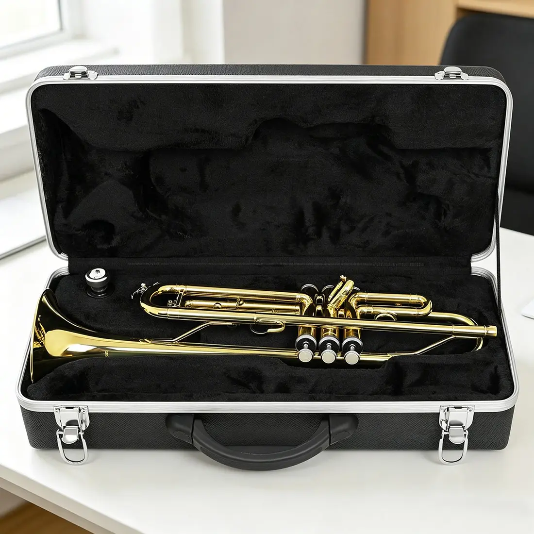 Astonvilla Bb Standard Brass Trumpet, Abs Lightweight Box Packaging, Musical Instrument, Ideal for Performance and Practice