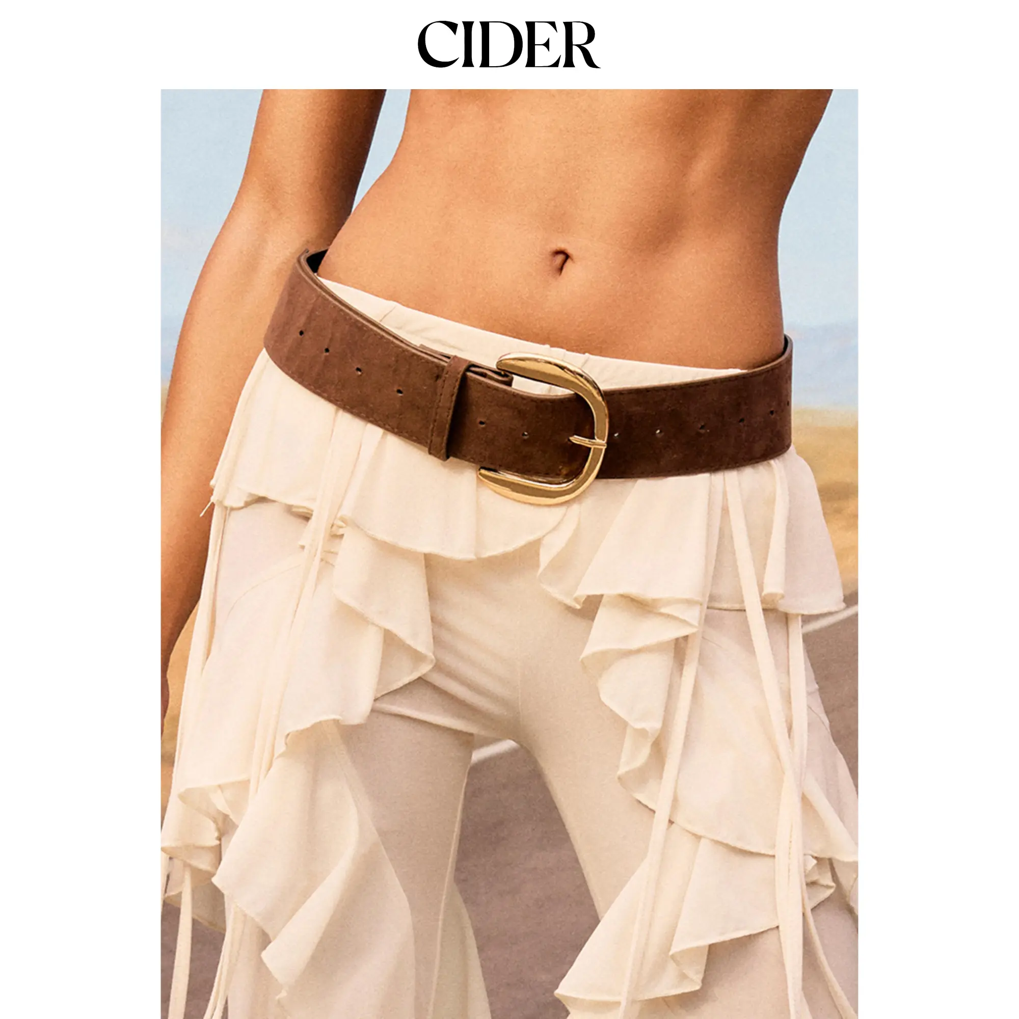 Cider WIDE FAUX SUEDE BUCKLE BELT Cider WIDE FAUX SUEDE BUCKLE BELT