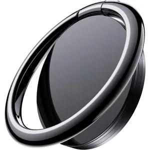 Cell Phone Ring Holder Stand, 360° Rotation Finger Ring Kickstand Polished Metal Phone Grip Compatible with iPhone, Samsung, LG, Sony