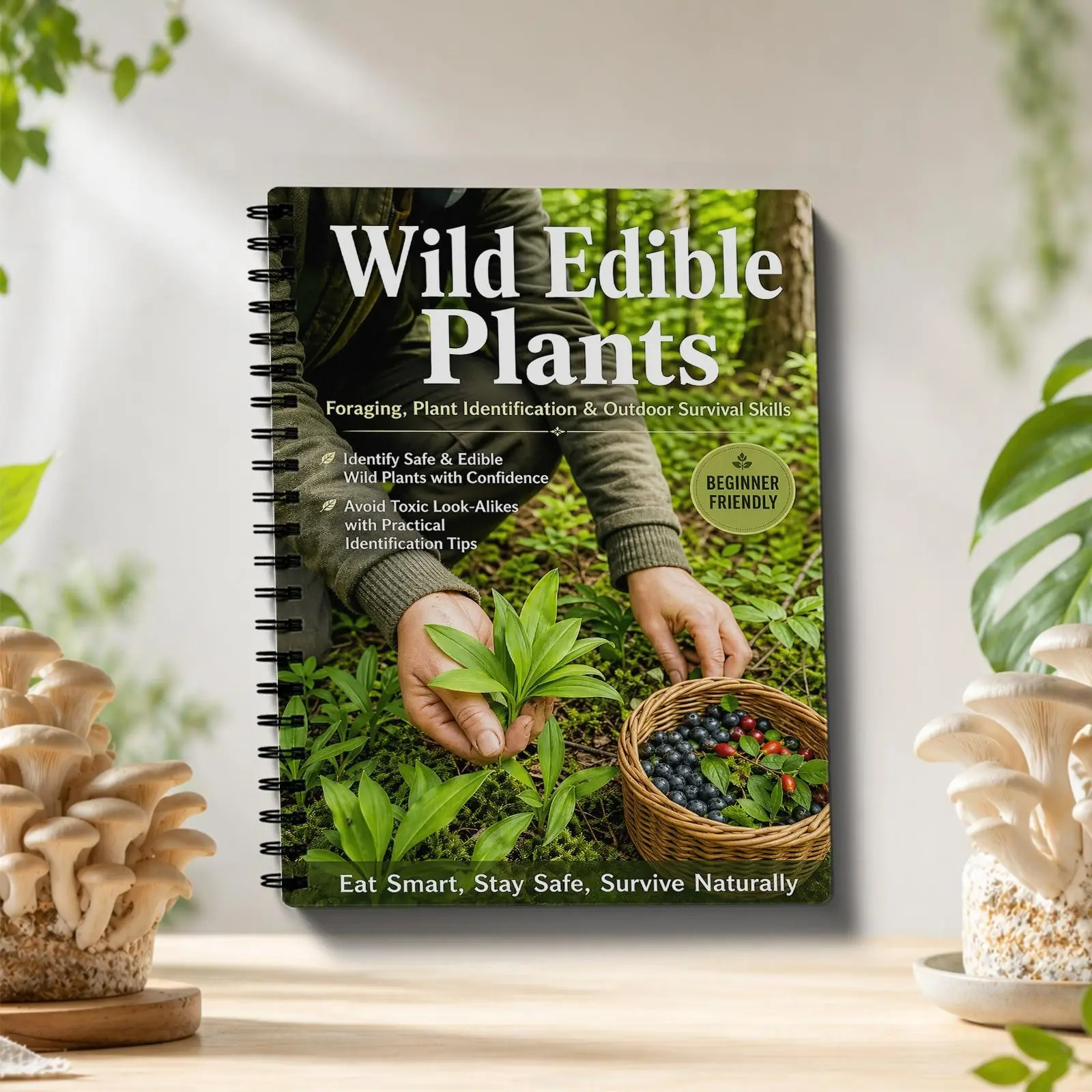 Wild Plant Nature Journal, Botanical Outdoor Spiral Notebook, Perfect for Plant Lovers, Ideal for Sketching and Note-Taking