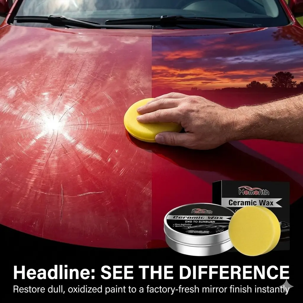 Professional Car Scratch Remover & High-Gloss Ceramic Coating | DIY Auto Paint Repair Kit | Long-Lasting Waterless Polish & Shine