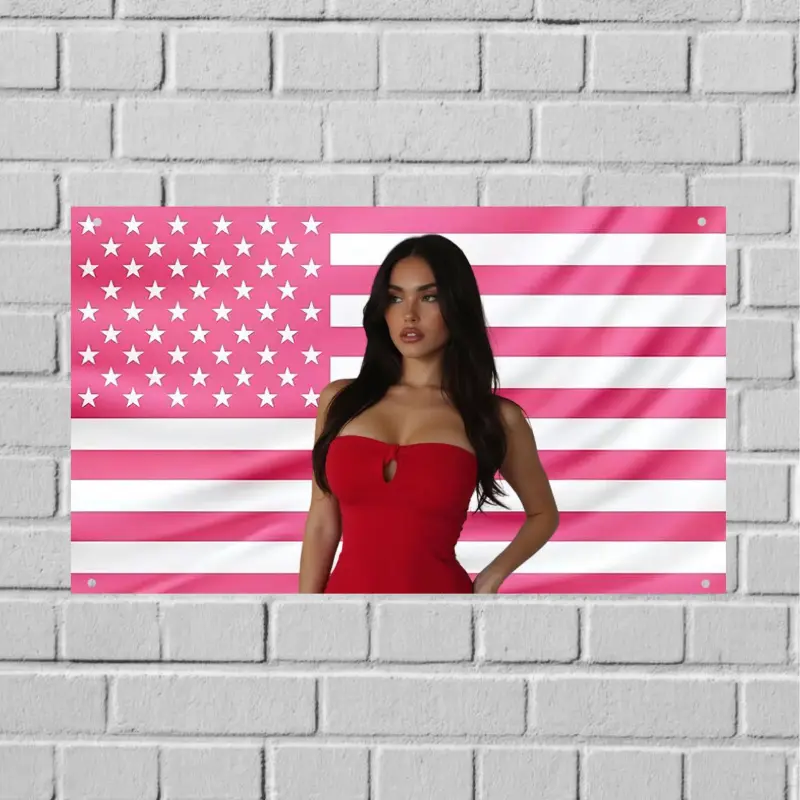 Madison Beer US Flag Pop Singer Wall Flag, Music Room Decor Bedroom Banner, Decorative Tapestry, Print Tapestry, Tapestry Wall Hanging
