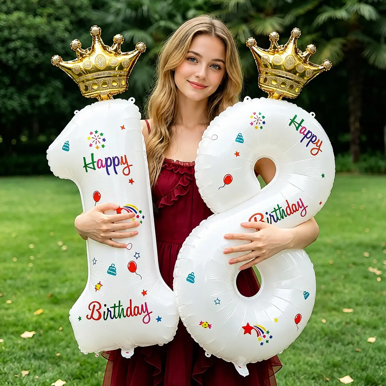 27.6in Number & Crown Combo Set, Milestone Birthday Party Decor, Large Number Balloons for Adult Photoshoots, 18th 21st 16th Anniversary, Birthday Decorations