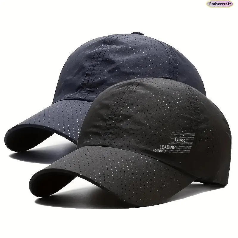 Unisex 2PCS Quick-Dry Mesh Baseball Caps - Breathable Ventilation Hats for Women, Adjustable Size Lightweight Summer Sun Hats for Fishing, Hiking,summervibes, Hiking Hats