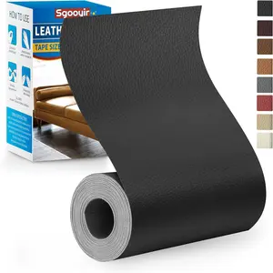 4" x 63" Self Adhesive Leather Repair Patch Tape Kit, Vinyl Leather Repair Patches for Furniture, Car Seat, Chair, Couch, Sofa, Boat, Black