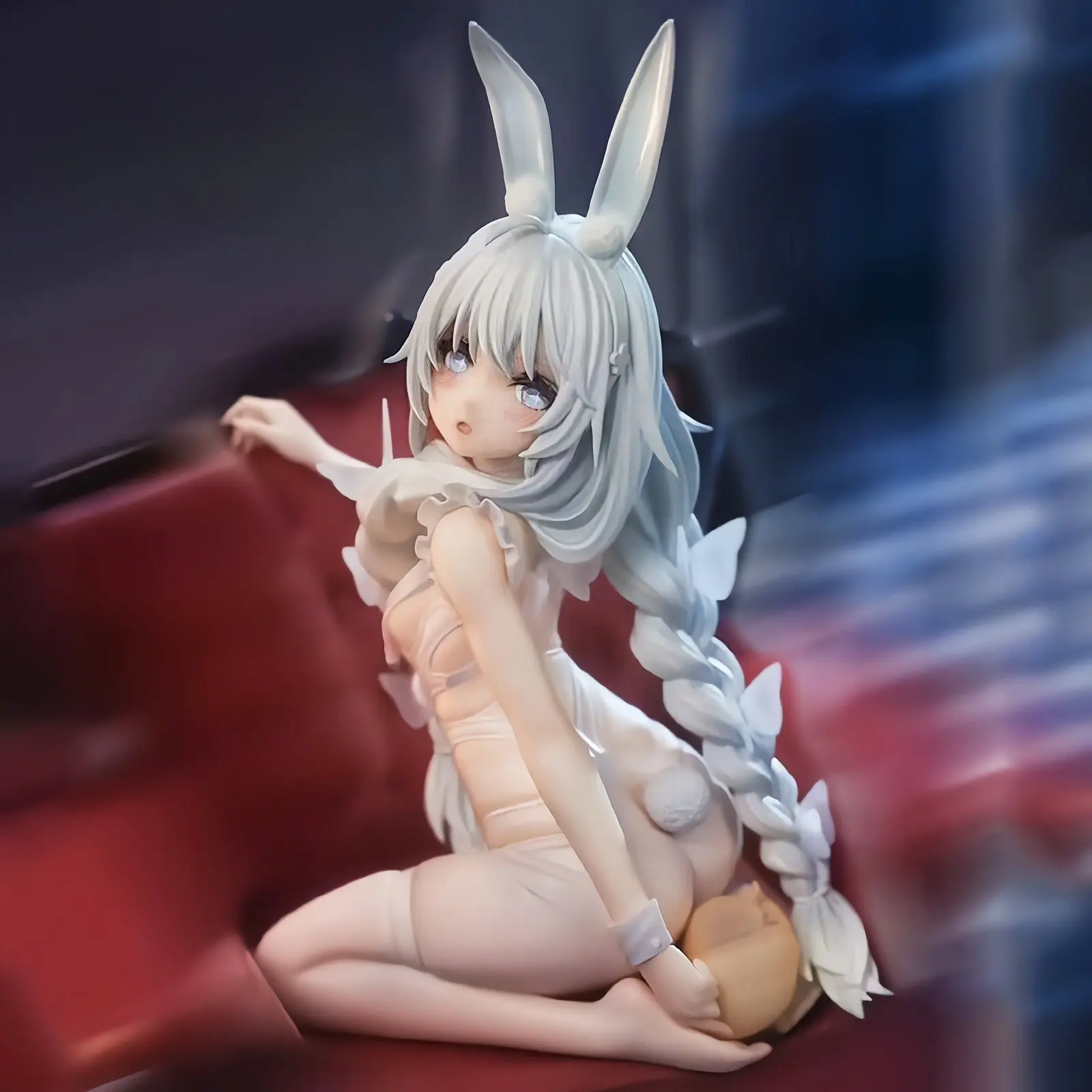 Evil Bunny Girl Lazy Rabbit Handmade Car Ornament Cute Anime Figure Gift, Adorable Beauty Idol Doll Collectible Item