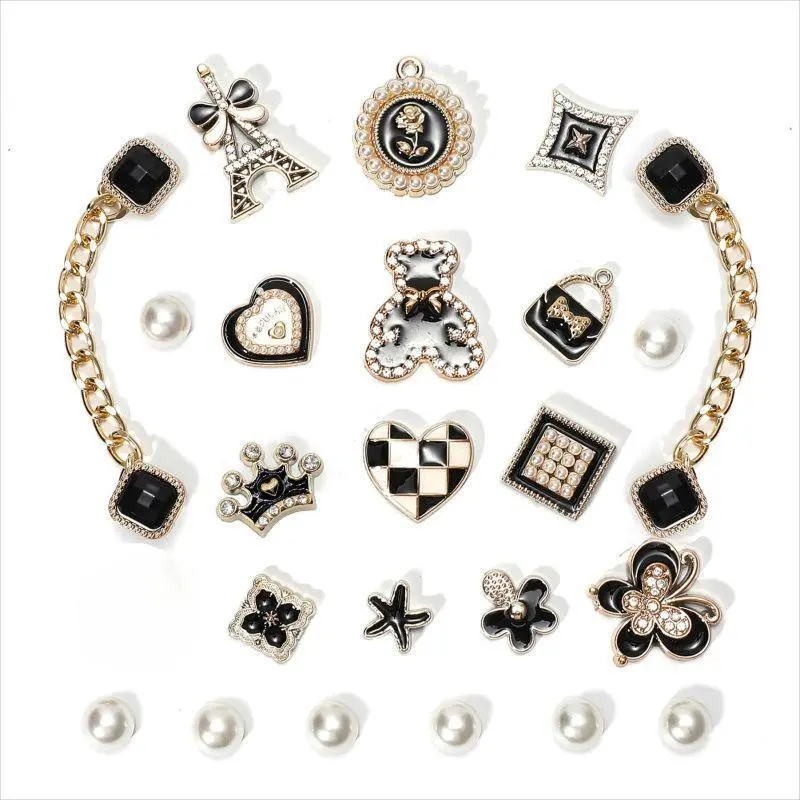 SOGLLQAM Sparkling Shoe Charms for Women with Bling Rhinestones, Girly Shoe Chains for DIY Clog Sandals Decor | Cute Shoe Accessories as Party Favors, Trendy Fashion Gift Ideas for Girls