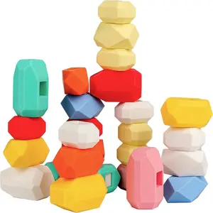 39 PCS Stacking Rocks Stones Building Blocks, Montessori Toys for 3 4 5 6 Year Old Toddlers and Kids, Sensory Toy Balancing Stacking Game for Boys and Girlsfidget toys