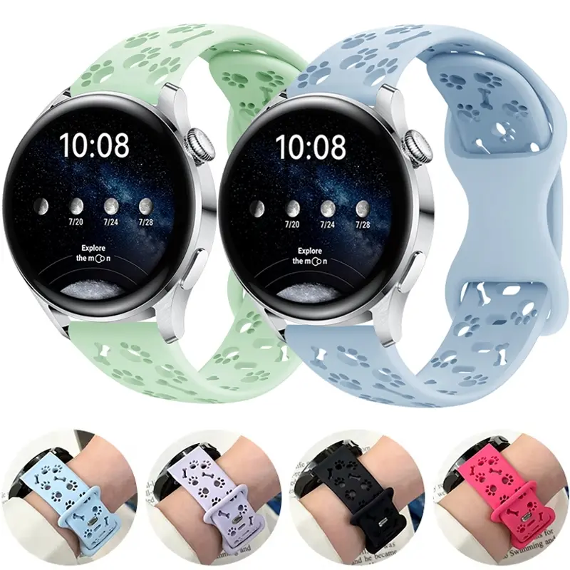 22mm 20mm 18mmStrap For Samsung Galaxy watch 5 pro 4 6 classic/3 46mm 42mm/4 44mm 40mm silicone smartwatch bracelet Active 2 band Smart Watch Accessories Smartwatch Replacement Straps