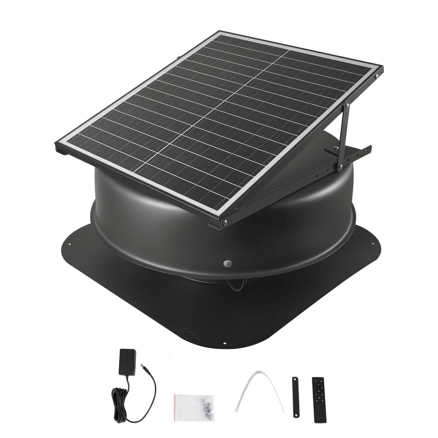 VEVOR Solar Attic Fan, 42 W, 2800 CFM Large Air Flow Solar Roof Vent Fan, Low Noise and Weatherproof with 110V Smart Adapter, Ideal for Home, Greenhouse, Garage, Shop, RV, FCC Listed tiktokshopbacktoschool