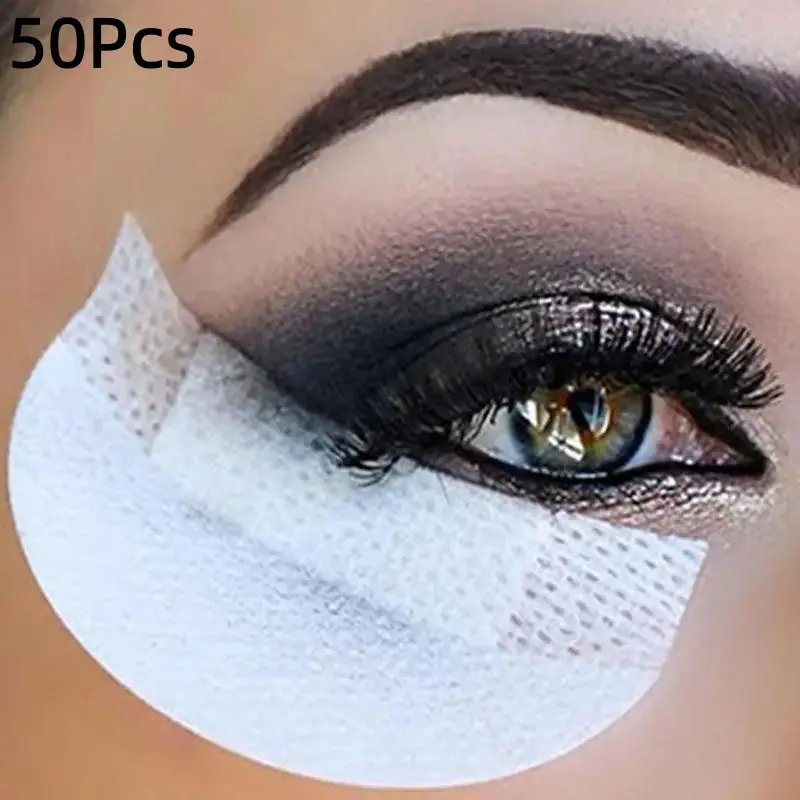 50pcs Eyeliner Shield for Eyeshadow, Disposable Lint-Free Pads, Lightweight False Eyelash Extension Makeup Tool, Protective Eyeshadow Shields