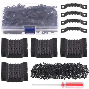 600 count Sawtooth Picture Frame  Hangers Double Hole with Screws and , for  Decoration Creative Picture Frame  (Black)