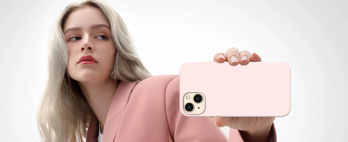 Compatible with iPhone 14 Case, Liquid Silicone Case [with 2X Screen Protectors], Full Body Shockproof Protective Cover Slim Thin Phone Case for iPhone 14 6.1 inch, Stone