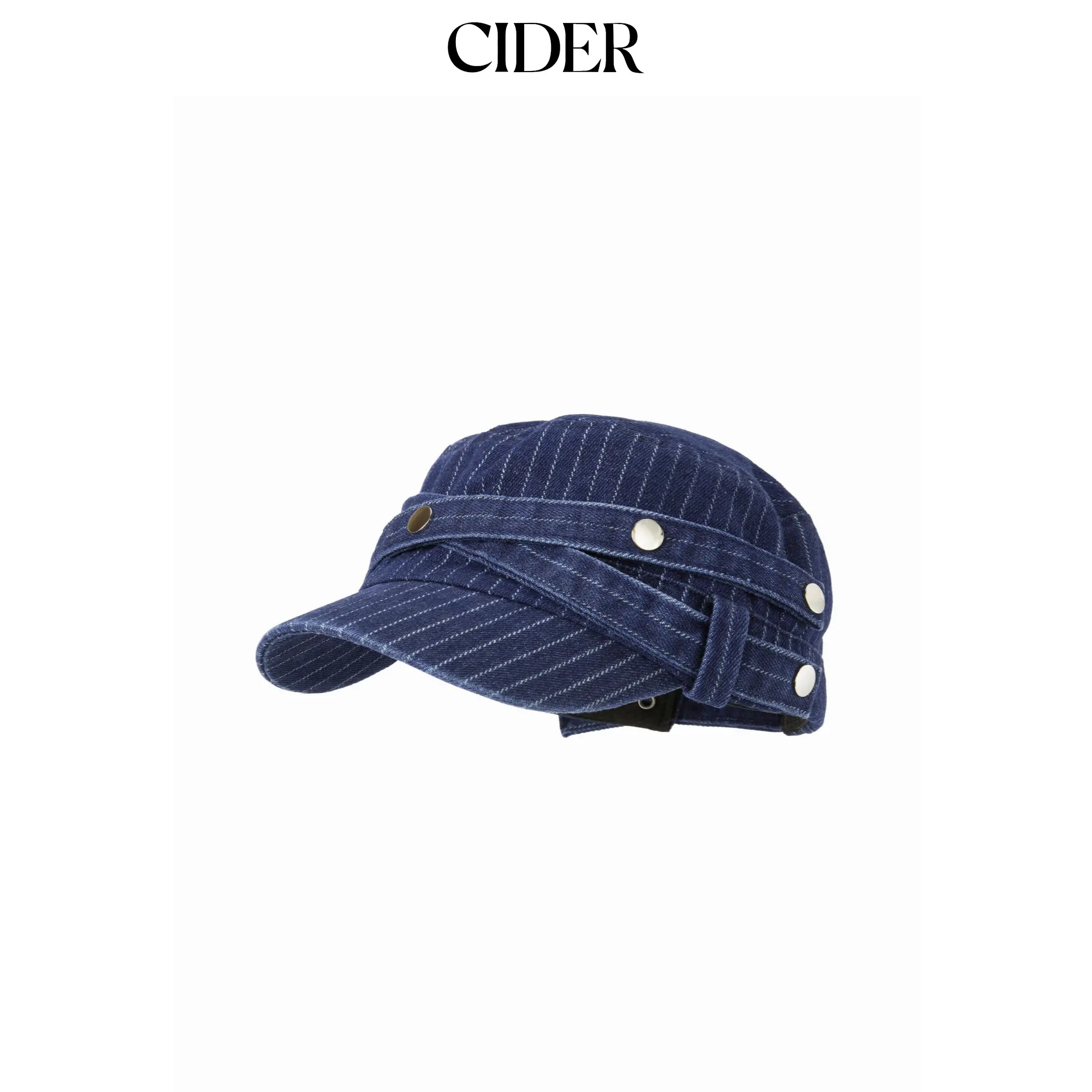 Cider STRIPED & STUDDED BERET HAT