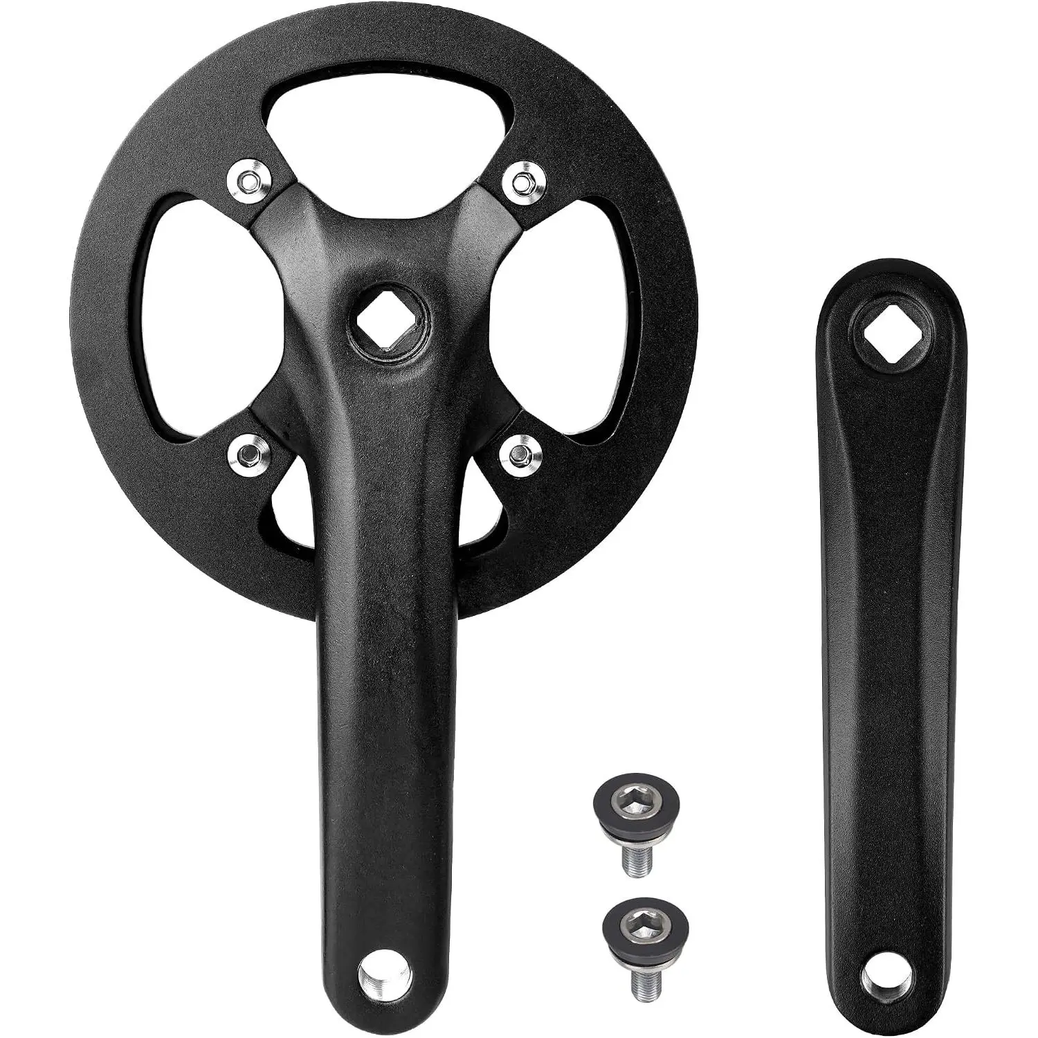 Mountain  Crankset with 170mm Arm, Steel 1 count 38/40T/42T Charing Single Alumininum Alloy Cover Crank Set 104 BCD, for Single Speed  and 6/7/8/9/10/11 Speeds MTB , Black
