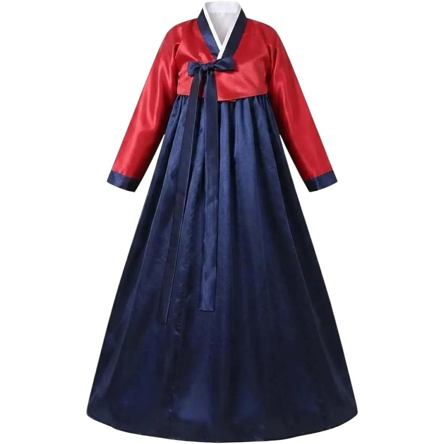 Women Hanbok Dress Korean Traditional Long Sleeve Palace Costume Cosplay Floral Embroidery Top Skirt