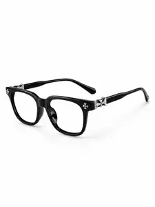 Minimalist Luxury Square Frame Glasses, Unisex Fashion Decorative Plain Lenses, Versatile for Commuting and Office Use