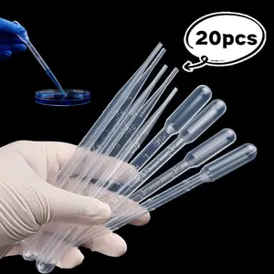 20pcs/10pcs 3ML Transfer Pipettes, Disposable Plastic Liquid Droppers for Science Experiments, Handmade Art, Makeup Tools