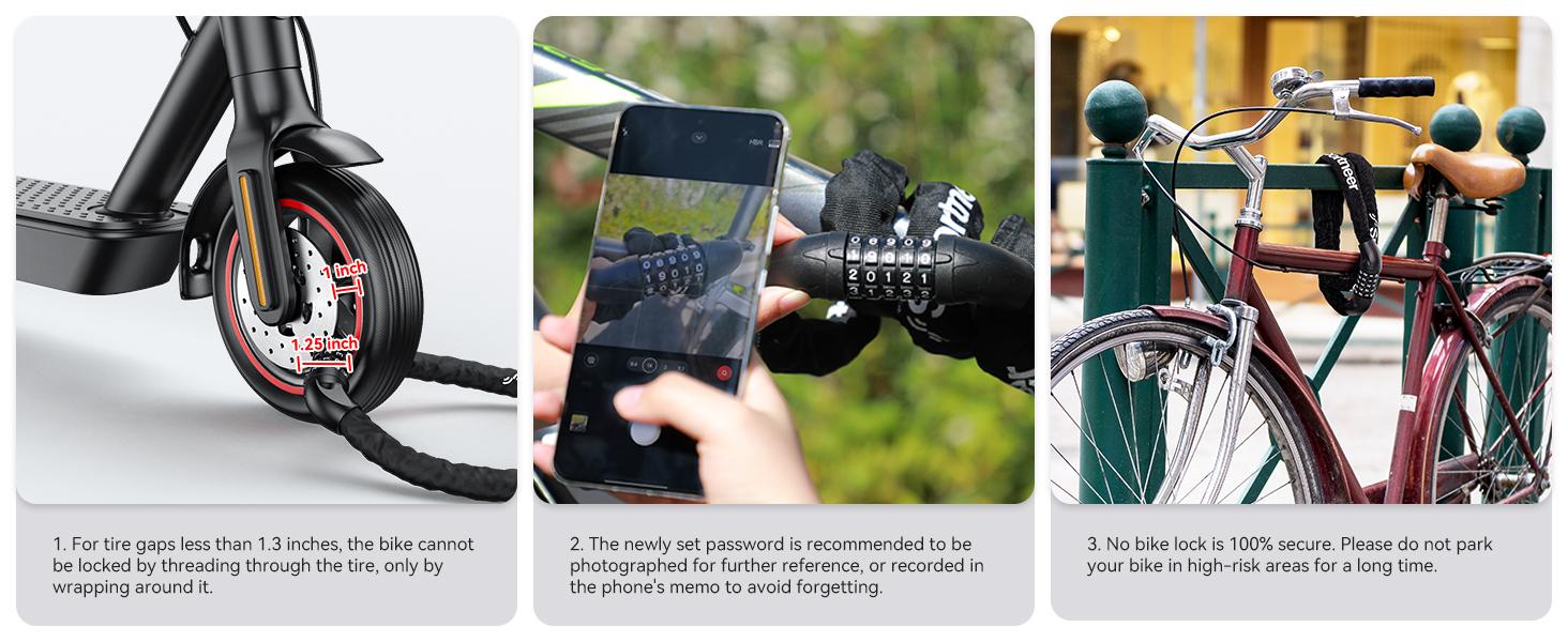 Bike Lock: 5 Digit Combination High Security Anti Theft Bike Chain Lock-3.2/3.6/4ft Heavy Duty Keyless Bicycle Lock for Bike, Motorcycle, Scooter, Door & Gate-4/6mm Thick, Easy to Use Bike Lock: 5 Digit Combination High Security Anti Theft Bike Chain Lock-3.2/3.6/4ft Heavy Duty Keyless Bicycle Lock for Bike, Motorcycle, Scooter, Door & Gate-4/6mm Thick, Easy to Use